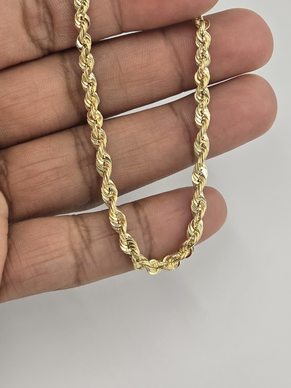10kt Real Gold Rope Bracelet 4mm 8 Inch